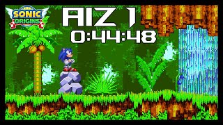 Sonic Origins - Sonic 3 Angel Island Act 1 Speedrun - 044.48