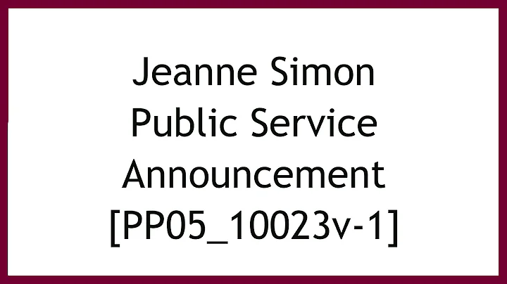 Jeanne Simon PSA - Drugs