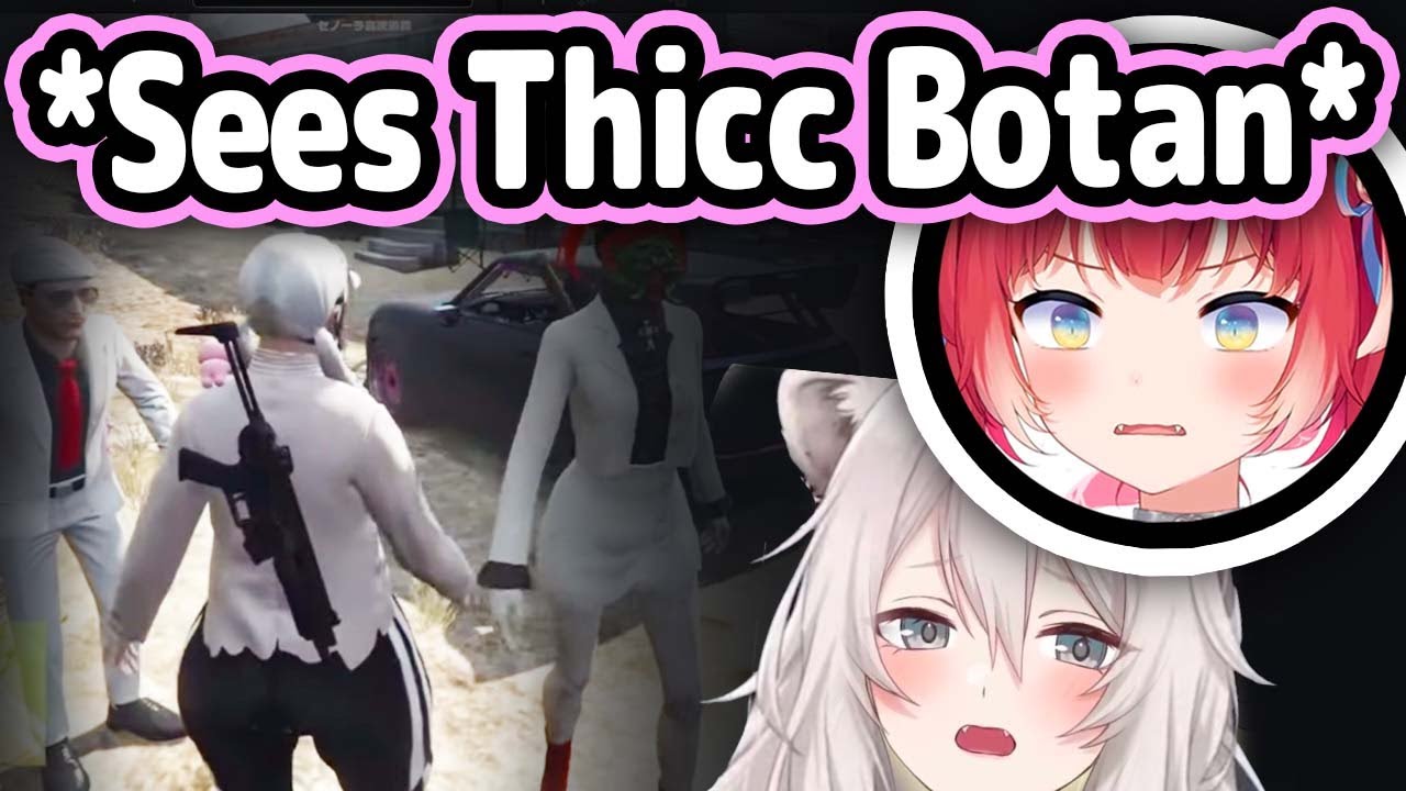 Karubi Notices Botan's Thicc Body And Her Reaction Is Priceless【Hololive】