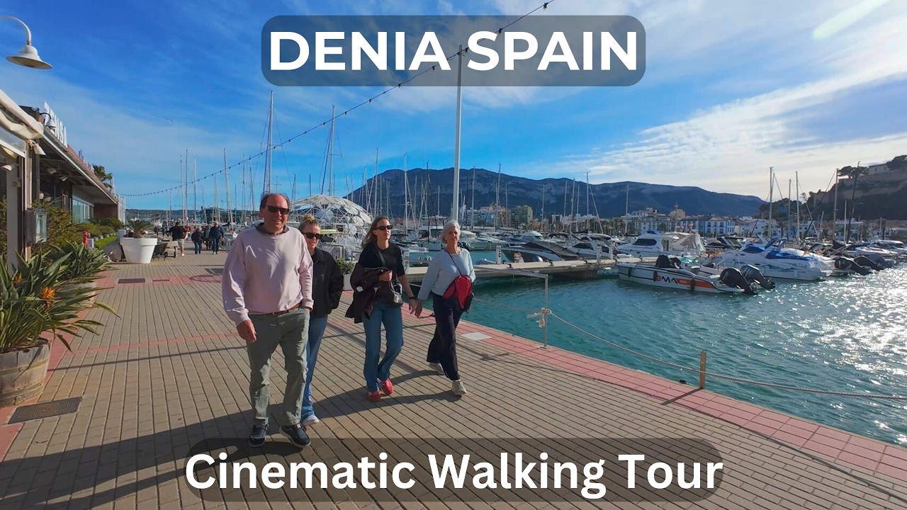 Windy DENIA in February | Cinematic Walking Tour | Beaches, Marina & Port area | 4K Walk