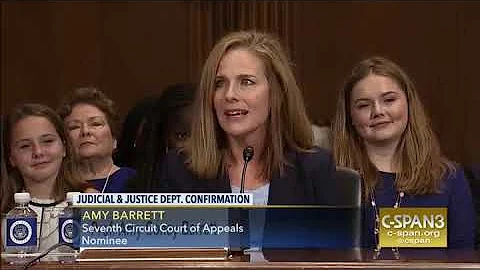 Amy Coney Barrett testifies during her Seventh Cir...