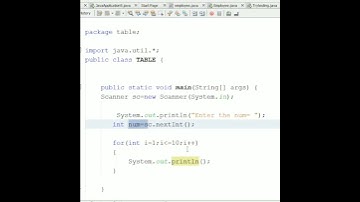 Print table in java using for loop