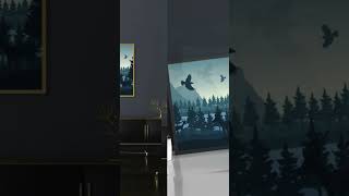 Transform Your Space with Printable Moonlit Forest Artwork: A Tranquil Touch for Modern Home Décor.