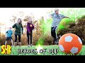 Superpower Soccer Challenge Treasure Hunt for Mystery Artifact SHK Heroes of Old Ep 1 SuperHeroKids