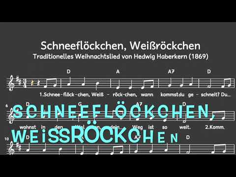 Lied: Schneeflöckchen, Weißröckchen (Advent / Weihnachten / Winter / Melodie, Akkorde, Noten,Text)