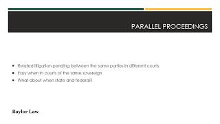 Jurisdiction 104: Parallel proceedings and how they result from concurrent jurisdiction