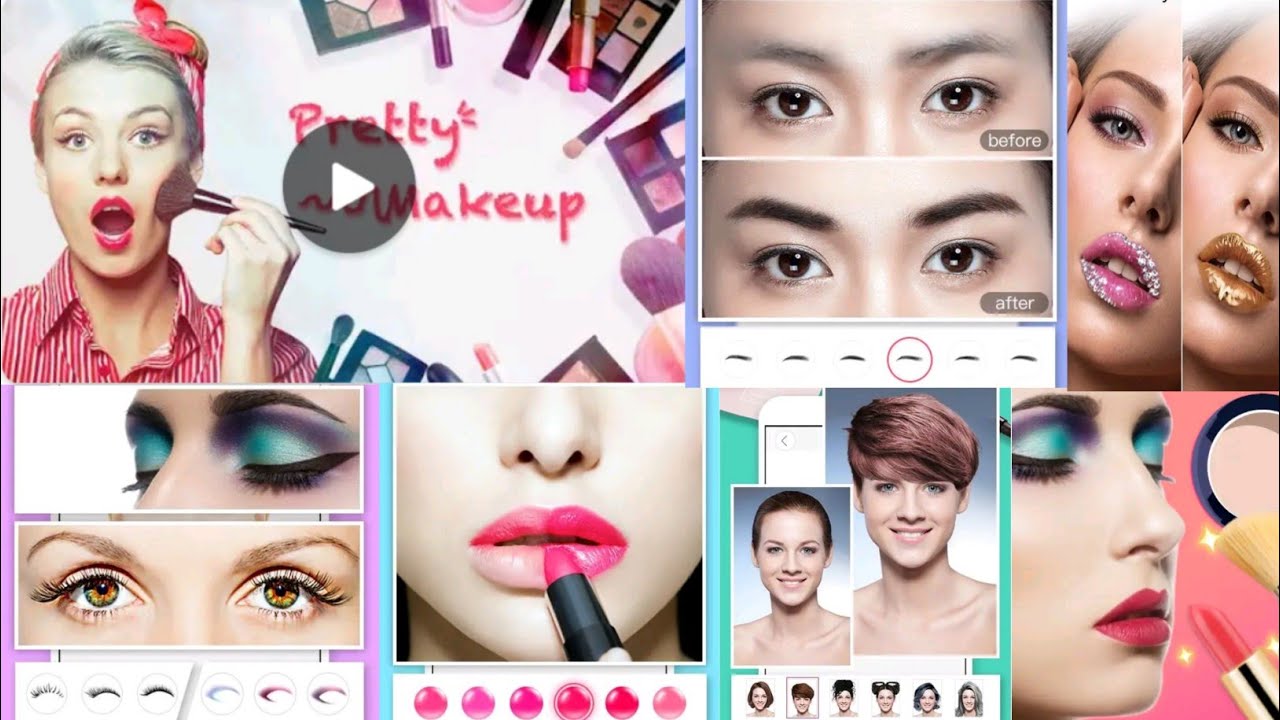 Pretty Makeup - Selfie Camera | Blue Makeup - Easy Eye makeup - YouTube