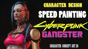 Speed painting [Time Lapse]- Cyberpunk 2077 Gangster- Character Concept Art Design-28