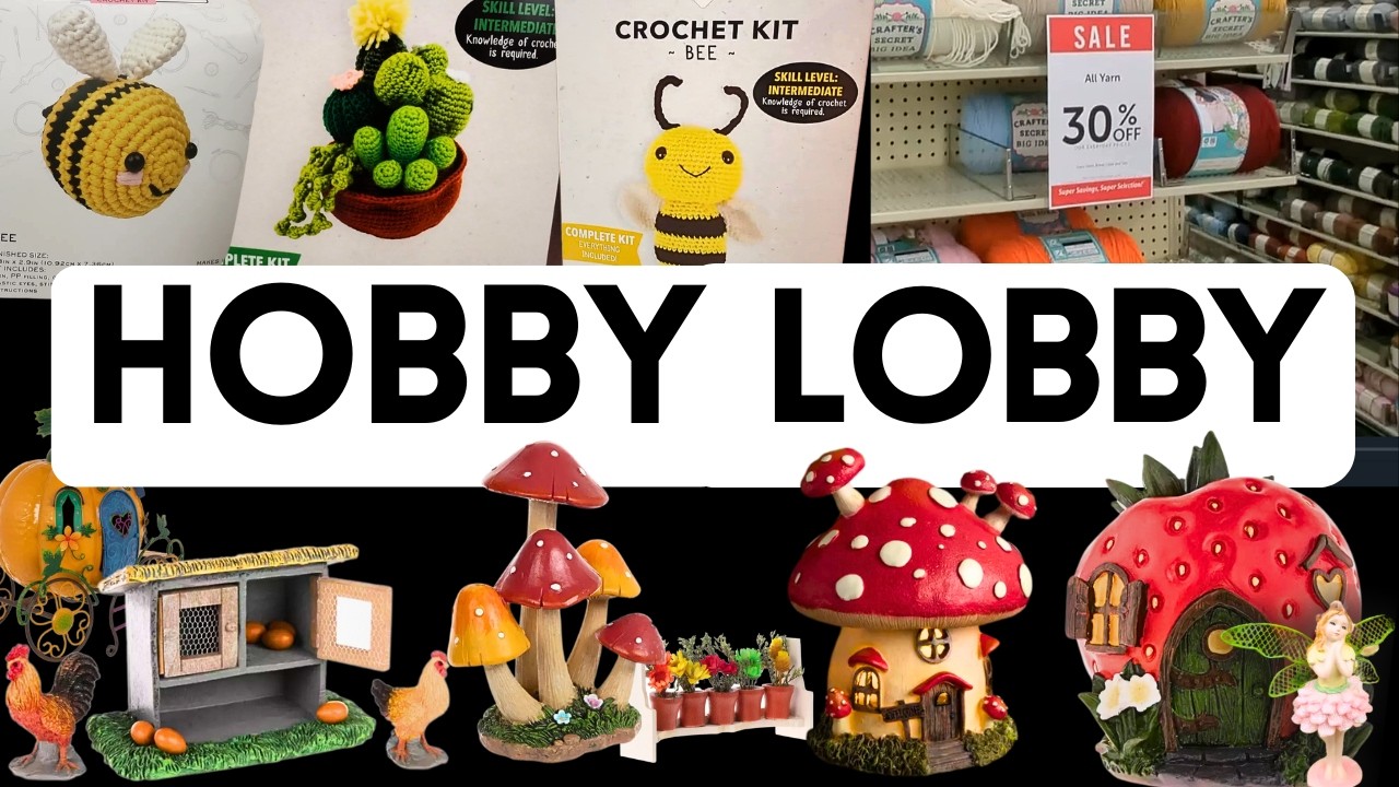 Hobby Lobby! New Yarn, Crafts, Miniatures, & Fairy Garden! Shop With Me!