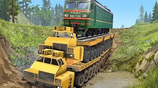 MOST POWERFUL TRUCK VS TRAIN CARGO! 😱 Heavy Truck Carrying Locomotive in Offroad Simulator screenshot 3