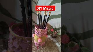 DIY magic with clay &amp; creativity 🎨#DIYcraft #PenStand #RecyclingIdeas #CreativeIdeas #WasteToArt