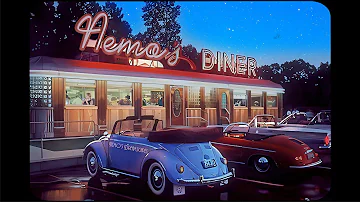 1950s Night at Nemo's Diner (Oldies playing another room, people chatter, night ambience) 6 HRS ASMR