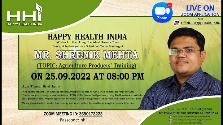 Zoom Meeting by Mr. Shrenik Mehta || HHI || Agricu...