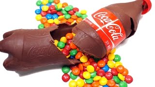 How To Make Chocolate Coca Cola Bottle with Colors M&Ms Chocolate