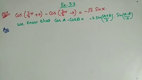Chapter 3 Exercise 3.3 (Q11) Trigonometric Functions Class 11 Maths NCERT