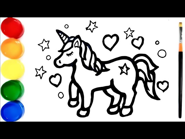 How to Draw an Easy Unicorn Head Tutorial Video and Unicorn Coloring Page | Unicorn  drawing, Easy drawings, Unicorn painting