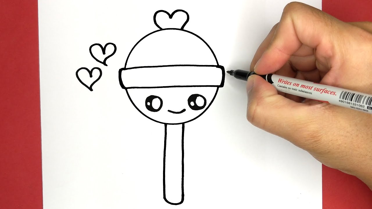 HOW TO DRAW A CUTE LOLLIPOP, DRAW CUTE THINGS - YouTube