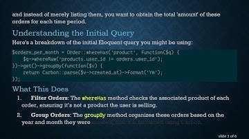 Mastering Laravel Eloquent: Grouping and Summing Orders by Month