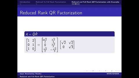 Reduced and Full Rank QR Factorization Using Gram-Schmidt Process