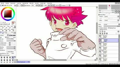 Part 2: coloring lineart.  Using paint tool Sai