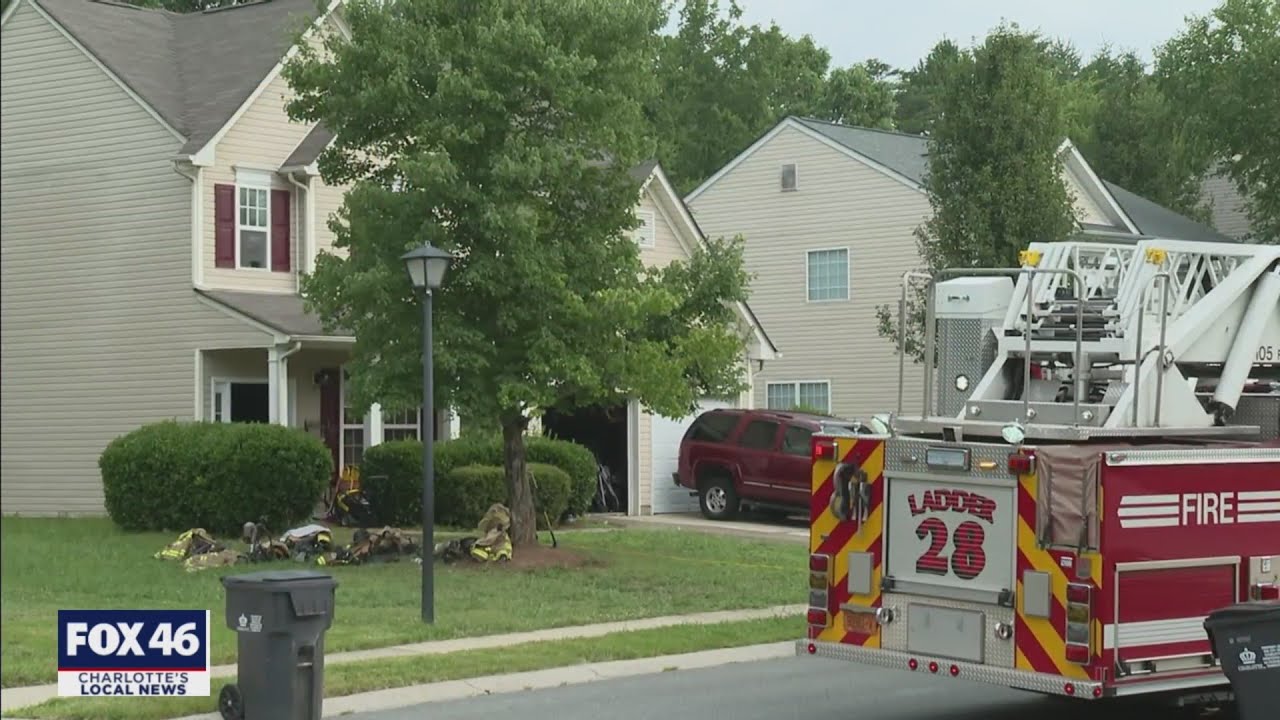 Children rescued from house fire in north Charlotte - YouTube