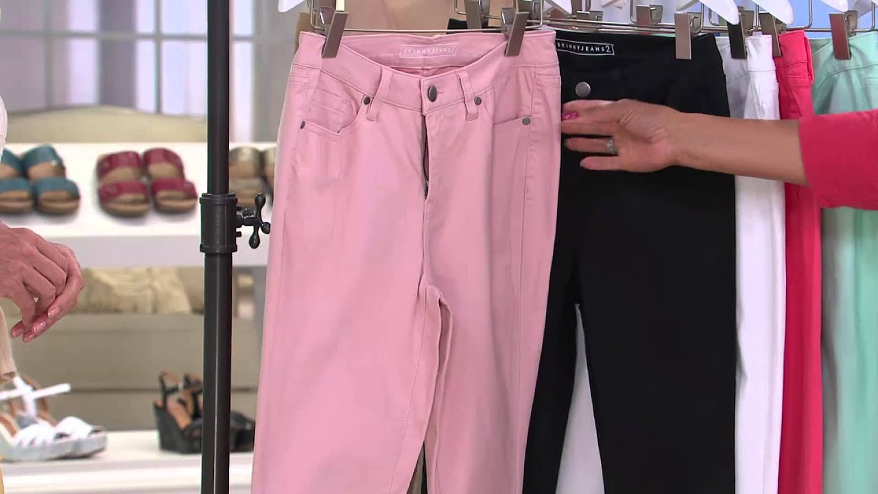 SkinnyJeans 2 Petite Colored Slim Bootcut Jeans with Leah Williams