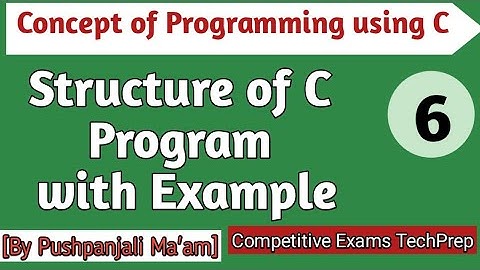 Lec - 2.1 Structure of C Program with Example in Hindi