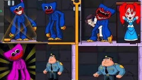 Poppy play time | level 391 to 400 | scary huggy time | pull pin puzzle | crazy gamer |