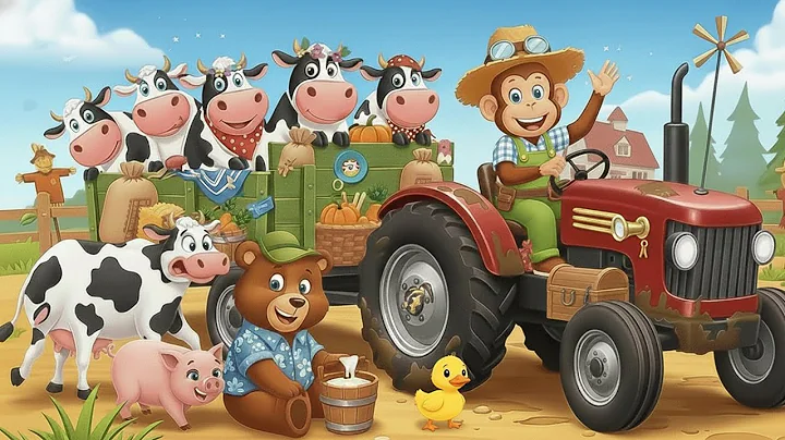 Monkey Farmer Fixes Tractor and Plows Beet Field - Farm Work | Funny Farm🐒