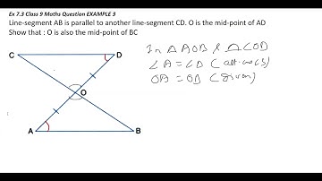 O is the mid-point of AD  Show that : O is also the mid-point of BC #trianglesclass9