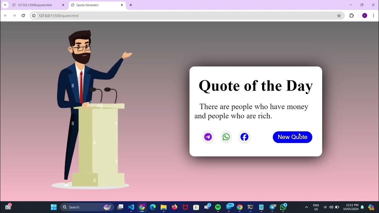 How to create Random Quote Generator Using HTML || CSS || JS in simple ...