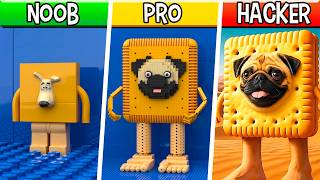 LEGO Biscuit Dog : Noob, Pro, HACKER! / (Italian Brainrot Animals Meme)