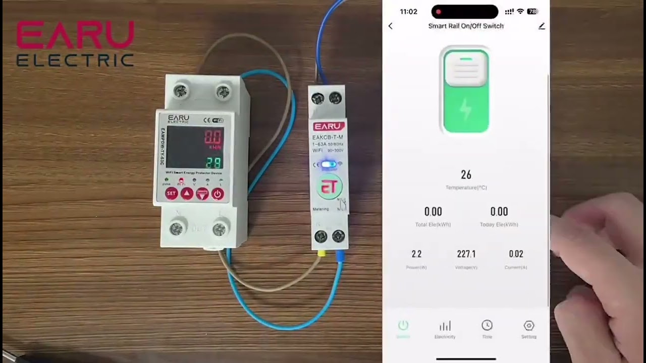 Tuya WiFi Smart Circuit Breaker MCB 1P+N 63A Temporizador Potência