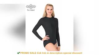 Spandex Bodysuit Ballet Dance Leotard Back Zip Costumes Gymnastics Suit Long Sleeve Dancewear Aerial