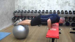 Swiss Ball Jack Knife Off Bench