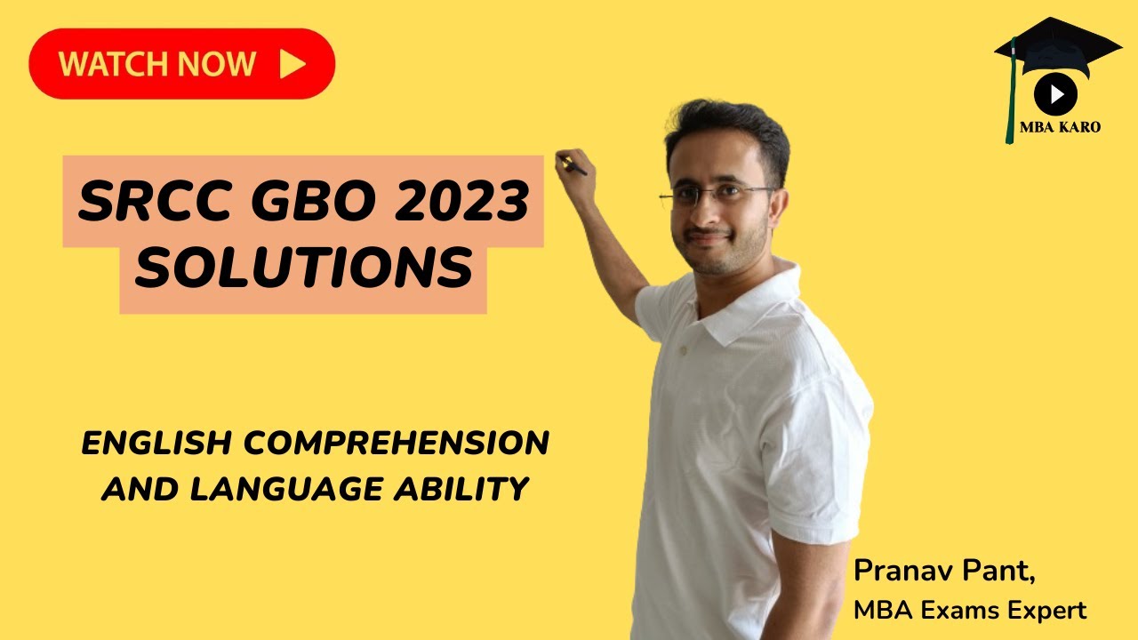 SRCC GBO 2023 Solutions | English Comprehension and Language Ability