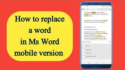 How to find and replace a word in ms word in mobile