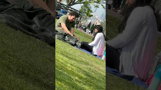 Couple Under Blanket in NYC Park