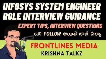 Infosys System Engineer Role Interview Guidance By | Upendra Sir | Krishna Talkz | Frontlinesmedia