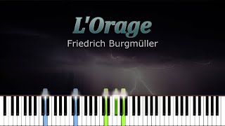 Etude Op. 109 No. 13 "L' Orage" - Burgmüller | Piano Tutorial | Synthesia | How to play