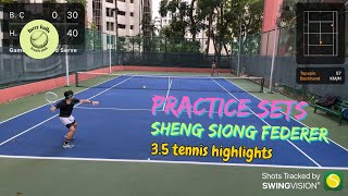 3.5 tennis: Practice sets with Sheng Siong Federer