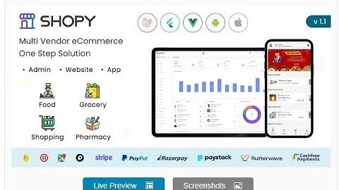 Multivendor eCommerce, Food, Grocery, Pharmacy Delivery Flutter App + Admin & Website