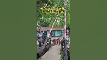 Gateman closing the interlock rail gate.. #shots #railtrack #railway #train #newtrain #interlock