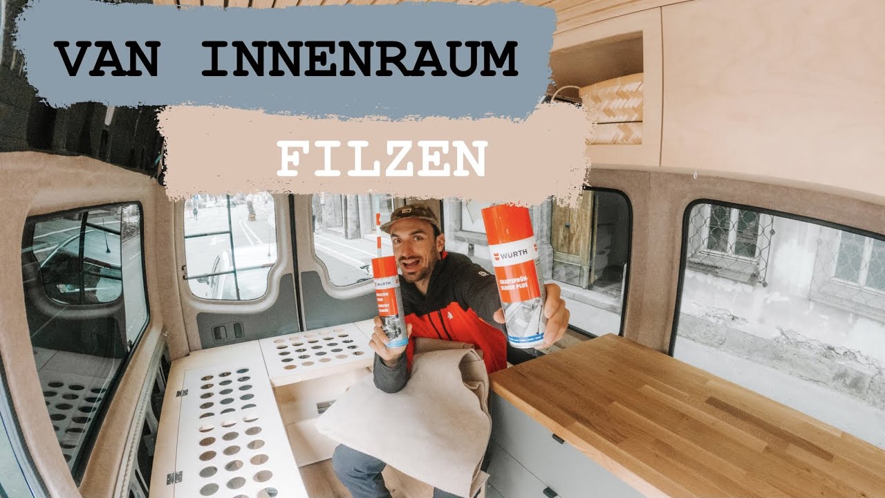 DIY Innenraum Filzen für den Campervan in Beige 