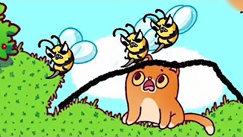 CAT vs BEE - SAVE Simbachka FUNNY game part 1-11