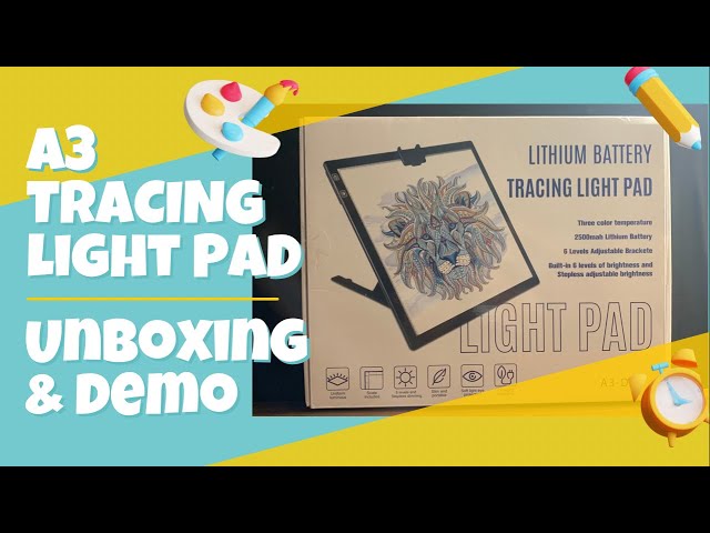 LED Light Pad, Rechargeable Battery Powered Tracing Light Box, 3 Colors Stepless Dimmable 6 Levels of Brightness LED Light Board,Built-in Stand