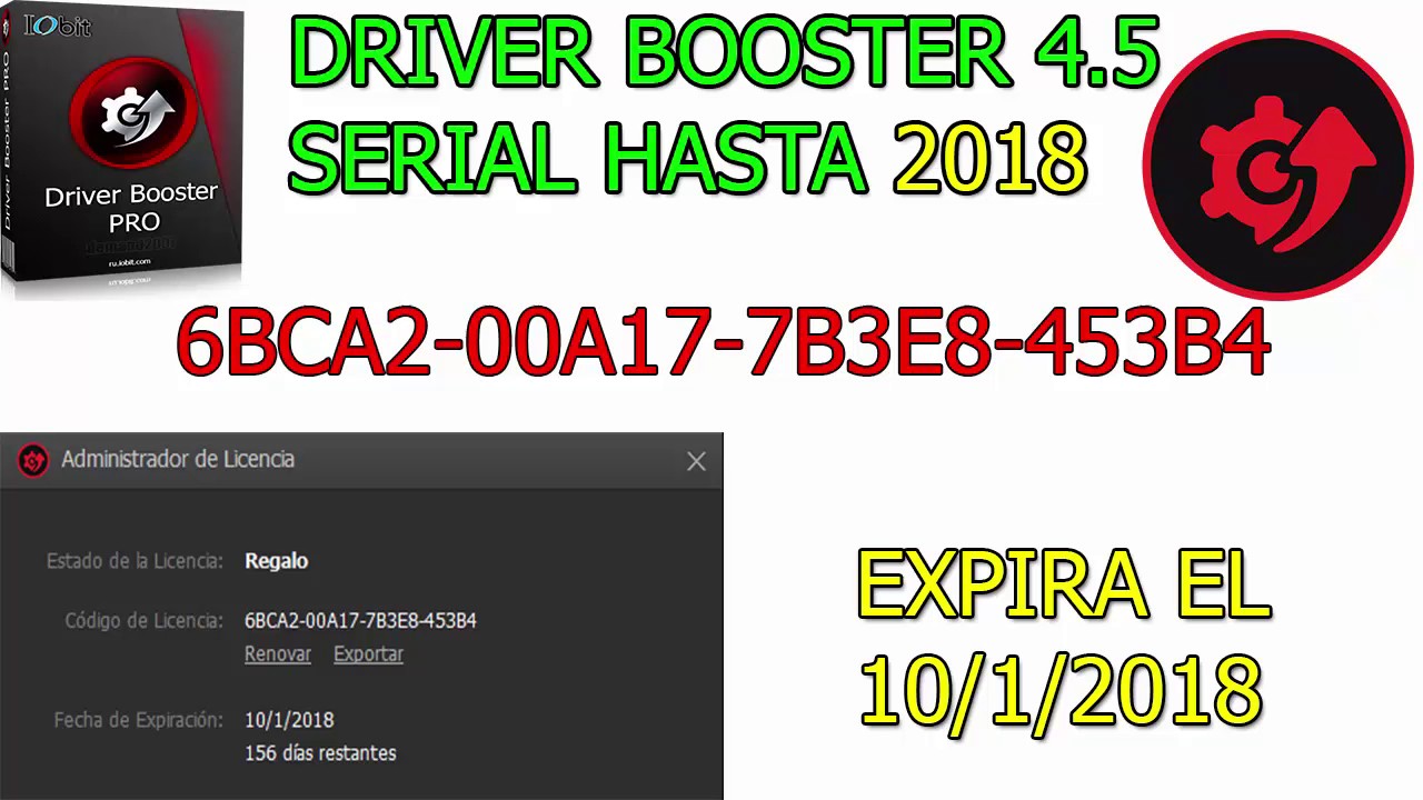 SERIAL/LICENCIA DRIVER BOOSTER 4.5 HASTA 2018 - YouTube