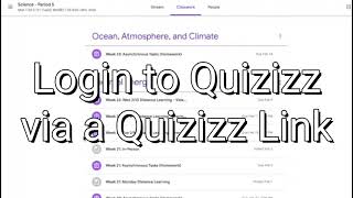 Quizizz Login via Link