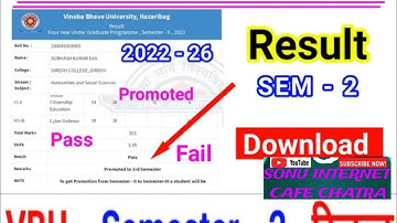 Vbu Fyugp Semester 2 Marksheet I कैसे Download करें | Marksheet Sem 2 I Vbu FYUGP sem 2 result |