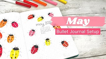 MAY BULLET JOURNAL 2022 PLAN WITH ME | Ladybug Theme 🐞 | Mood Tracker, Habit Tracker, Dutch Door